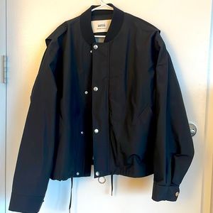AMI Paris oversized black bomber jacket